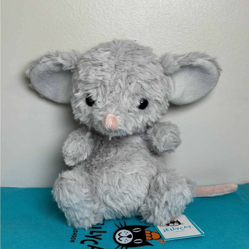 Jellycat Yummy Mouse Grey Little Cute Soft NWT/with DUSTBAG AUTHENTIC